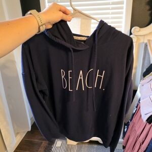 Rae Dunn Navy Blue Beach Hoodie